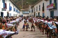 Typical dance of PaucartamboÃ¢â¬â¢s religious festival of Virgen del Carmen called Ã¢â¬ËCapac QollaÃ¢â¬â¢.